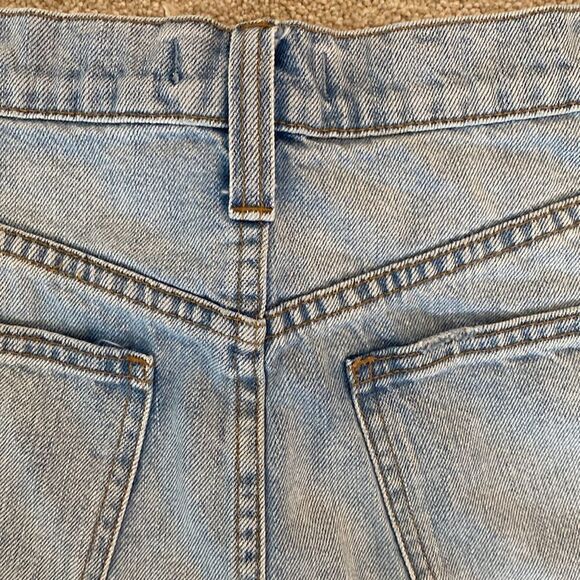 Madewell Rigid Denim A-Line Skirt Cut Out Edition Raw Hem Size 27 - Picture 8 of 11